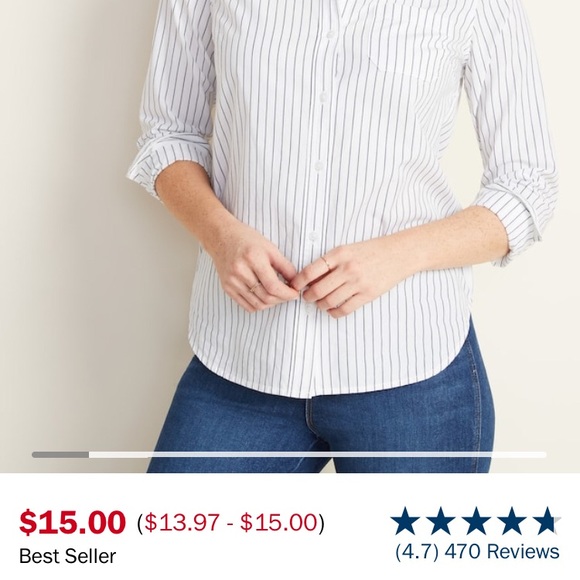 NWT Women’s Old Navy The Classic Shirt size XS - Picture 3 of 7